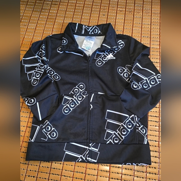 adidas Other - Adidas Kids Size 5T Track Suit Jacket Black & White 100% Polyester Size 5